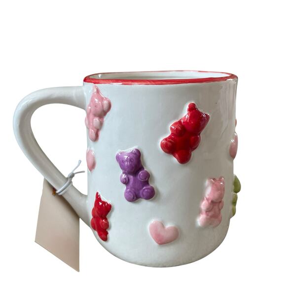 Sheffield Home Multicolor 3D Gummy Bear Mug Hand Painted Ceramic Tea Cup New - Picture 1 of 16